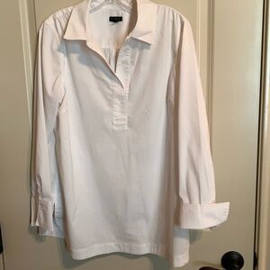 White cotton popover top